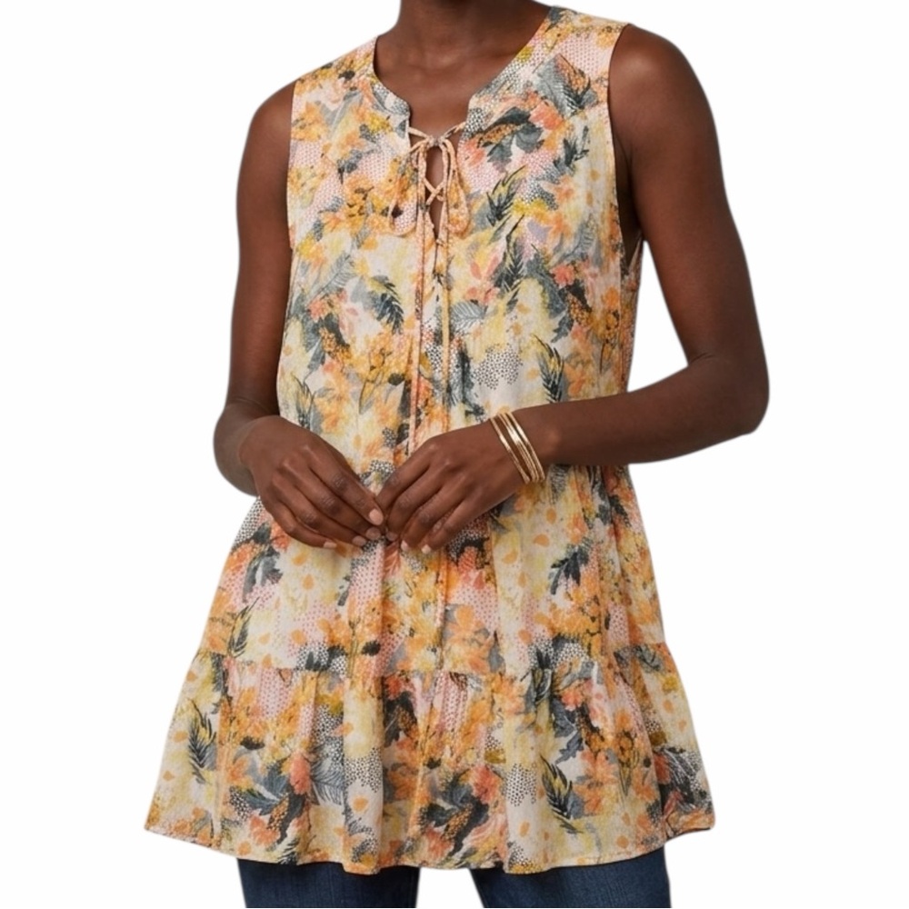 Anthropologie Floreat Anafa Tiered Woman’s Boho Tank  Size 10